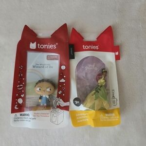 Disney Tonies Red Packaged Wizard of Oz & Princess Tiana Figures